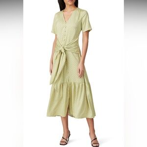 LOVE, WHIT by Whitney Port ‘Citron Dot’ Tie Waist Dress Size Small - NWT